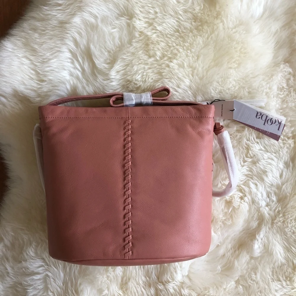Kooba Limon Leather Hobo Pink Top Handle Bag